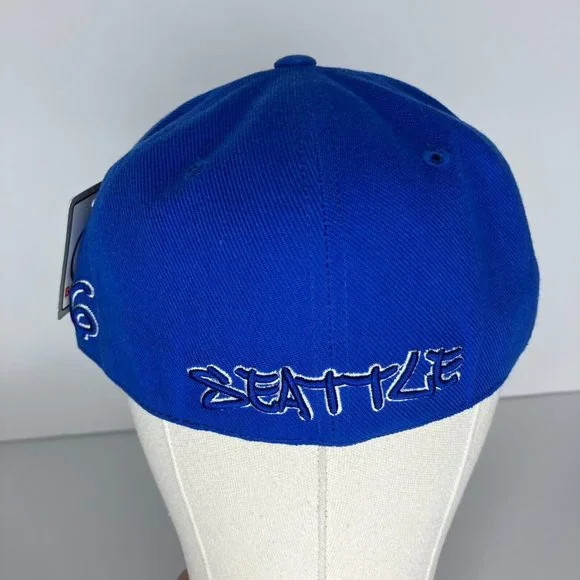 206 Seattle Blue Embroidered Fitted Size Medium New Hat - Picture 3 of 7